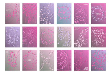 Biomedical brochure cover templates vector set.