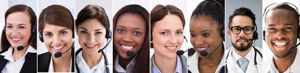 Customer Service Call Center Support Agent Collage
