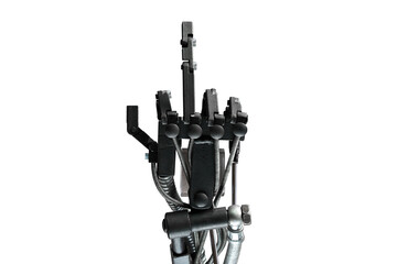 the robot shows the middle finger . 
aggression of technologies against the person