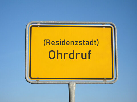 Ortsschild Residenzstadt Ohrdruf