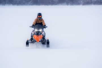 Snowmobile in the Canadian winter
