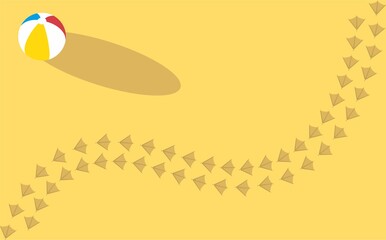 Seagull paw prints on the beach. Tracks of bird flippers in the sand. The seagull walked along the ground.