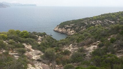 view from the sea in mallorca