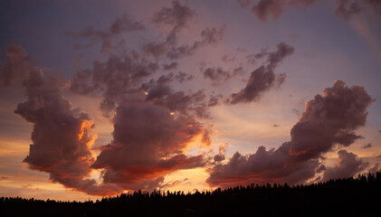 sunset in the mountains