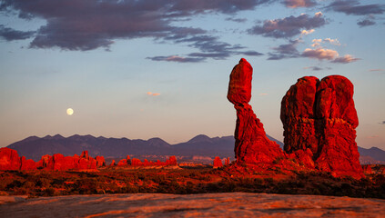 sunset in the desert