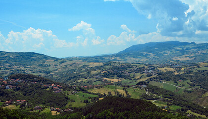 Fototapeta na wymiar View from Liberty Square in City of San Marino