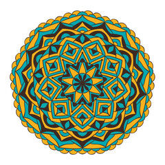 Mandala pattern. Round ornamental background.