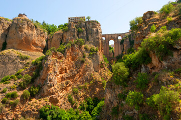 Fototapeta na wymiar Puento Nuevo - historic bridge in Ronda, Andalusia