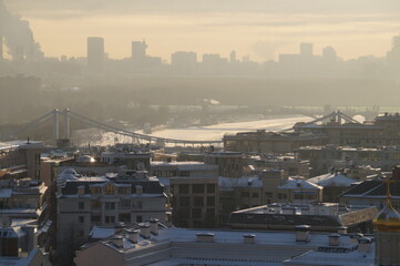 Moscow: suspension bridge over the Moskva River