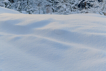 pure white untouched snow shapes - background for your concept