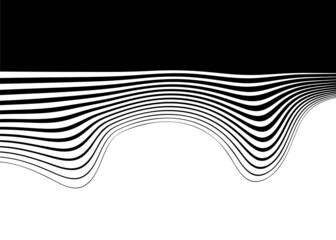 The transition from black to white wavy lines. Trendy vector background for poster, printing, web design, social networks