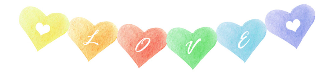 Watercolor rainbow hearts garland
Multicolored watercolour heart garland. Perfect for postcards and invitations. Valentines day lgbt gay
