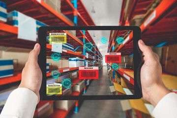 Smart warehouse management system using augmented reality technology to identify package picking...
