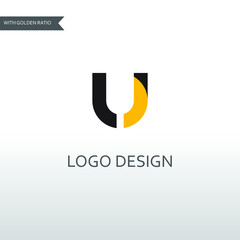 Fototapeta na wymiar u letter for simple logo design