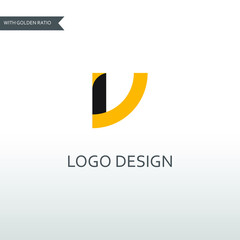 v letter for simple logo design