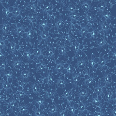 Flower Columbine of Crown Chakra pattern blue