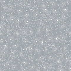 Flower Columbine of Crown Chakra pattern grey and white