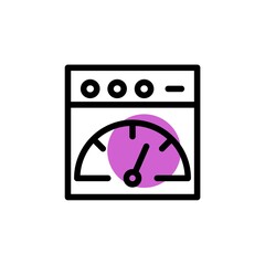 speed test purple shadow line Icon. internet of things vector illustration on white background