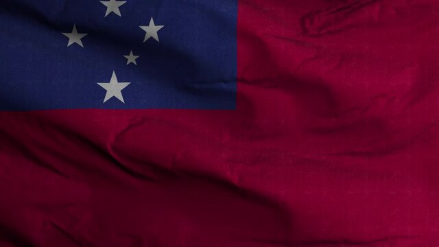 Samoa Flag Textured Waving Background 4K