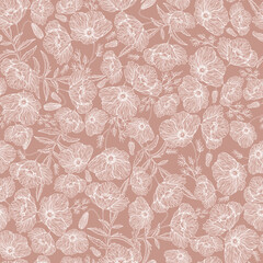 Flower Wild Poppy of Root Chakra pattern rose