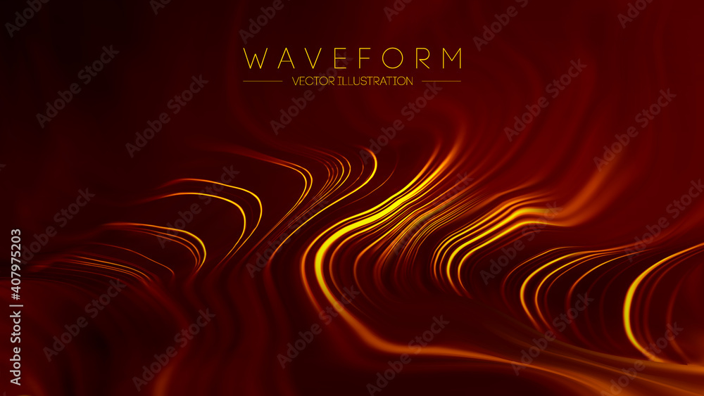 Aufkleber abstract red geometrical background. connection structure futuristic technology red wave. digital ba