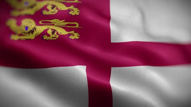 Sark Flag Textured Waving Front Background HD