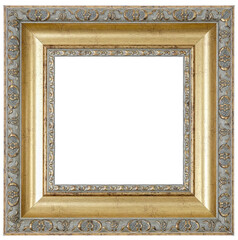 Gold, frame on white background
