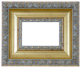 Gold, frame on white background