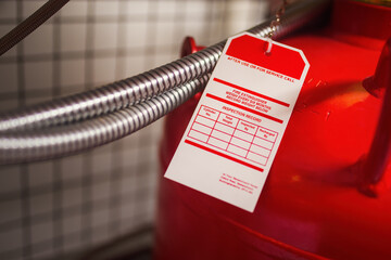 Blank label for clean agent fire suppression system inspection records.