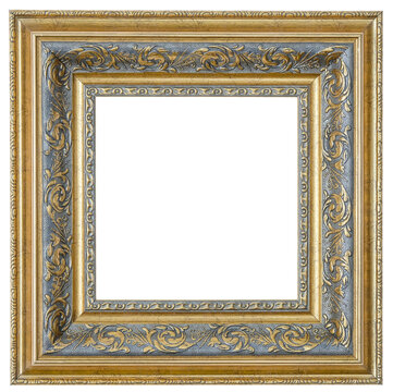 .Gold, square frame.