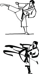 the vector illustration of the karate fighter © xamyak13