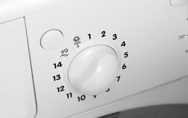 Closeup of the washing machine details