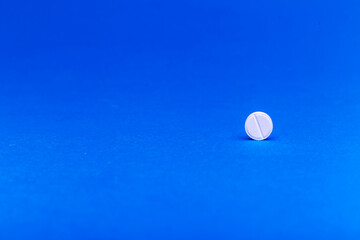 Tablet on a blue background.
