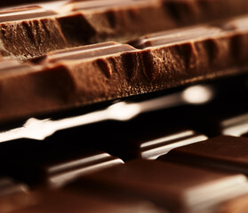 Closeup of a milk chocolate bar full frame.
