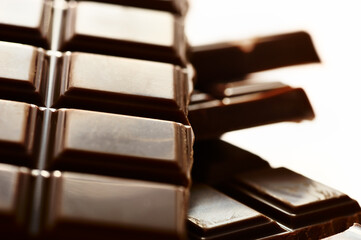 Closeup of a milk chocolate bar full frame.