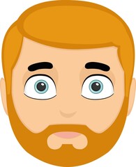 Vector illustration of emoticon of a man's face with a beard