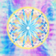 Obraz premium An abstract psychedelic starburst shape background image.