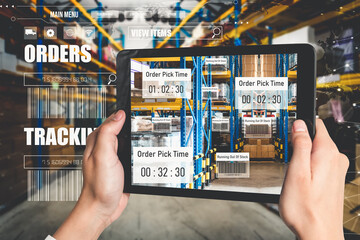 Smart warehouse management system using augmented reality technology to identify package picking...