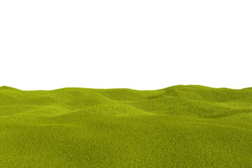 Obraz premium Green grass field isolated on a white background. 3D illustration