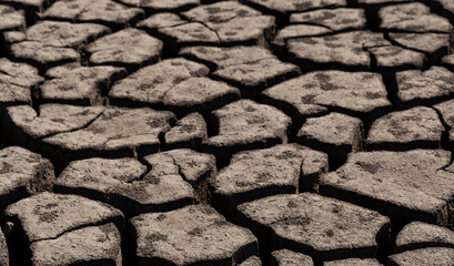 Earth cracked because of drought. The global shortage of water on the planet. Global warming...