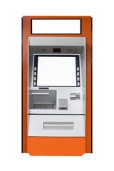 ATM machine Concept of monetary Checking the transfer payment Mockup.clipping path