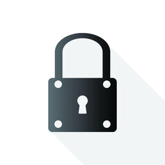 Lock in blue sky in white background