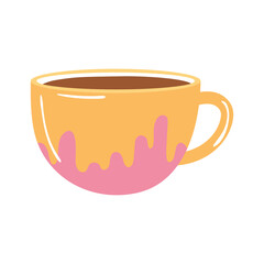 tea and coffee cup icon over white background