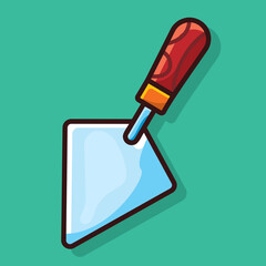 trowel tool isolated cartoon vector illustration in flat style