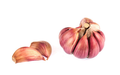 fresh garlic isolated on white background