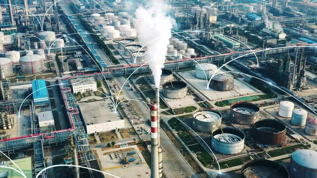Smart factory concept. Communication network. INDUSTRY4.0