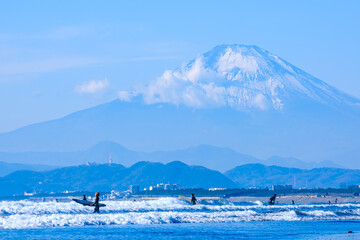 【神奈川県 江ノ島】湘南の海と富士山