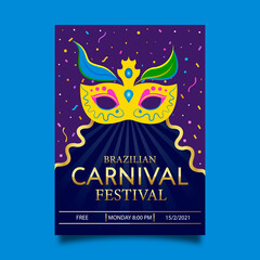 Brazilian carnival poster template. colorful banner template design for carnival