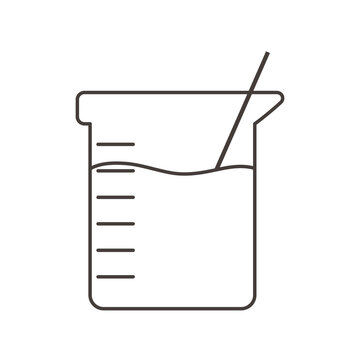 recommend clip art: chemistry flask liquid science line style