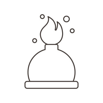 burning flame lab burner outline clip art preview